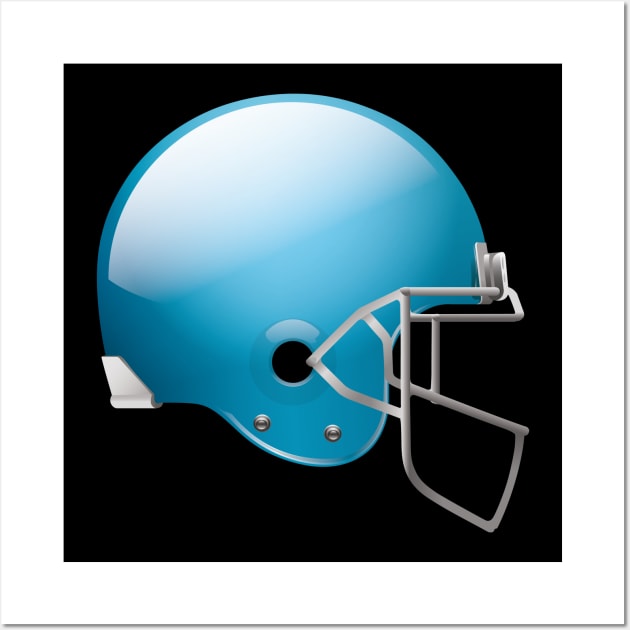 Original Football Helmet In Blue Color Wall Art by Dmitriy